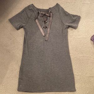 Soft comfy dress, silk loose tie front